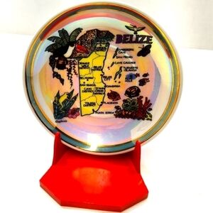 Belize souvenir hand painted mini plate with stand Diameter Apparently 4.5"